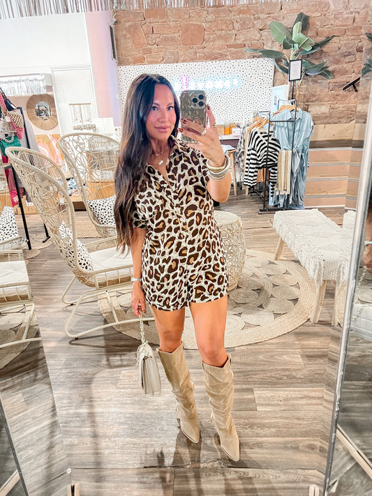 Renee Leopard Romper