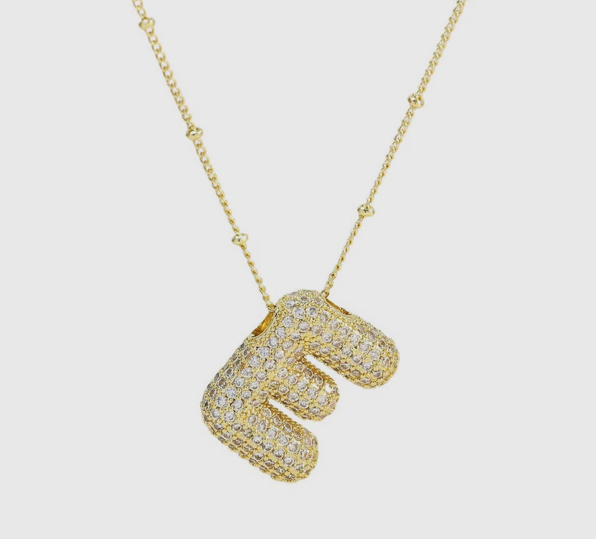 CZ Balloon Initial Necklace
