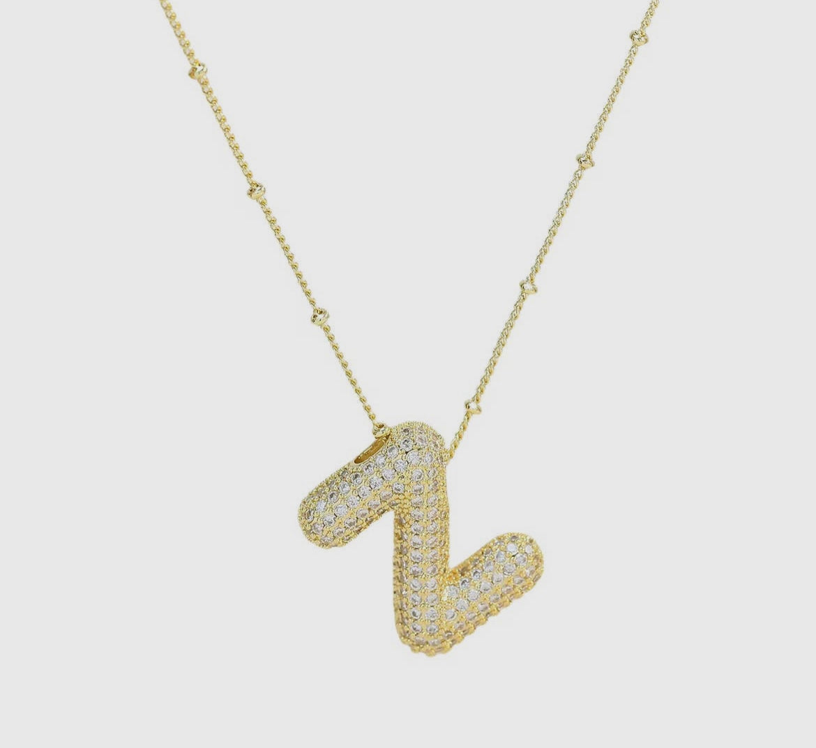 CZ Balloon Initial Necklace