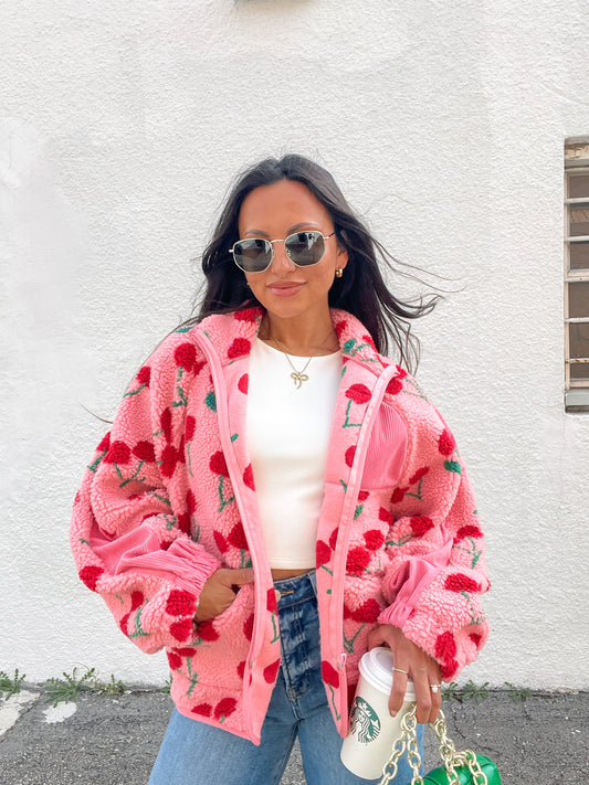 Cherry Sherpa Jacket