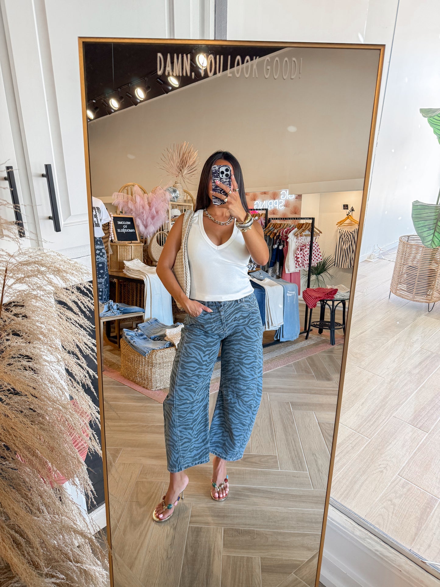 Zebra Barrel Jeans