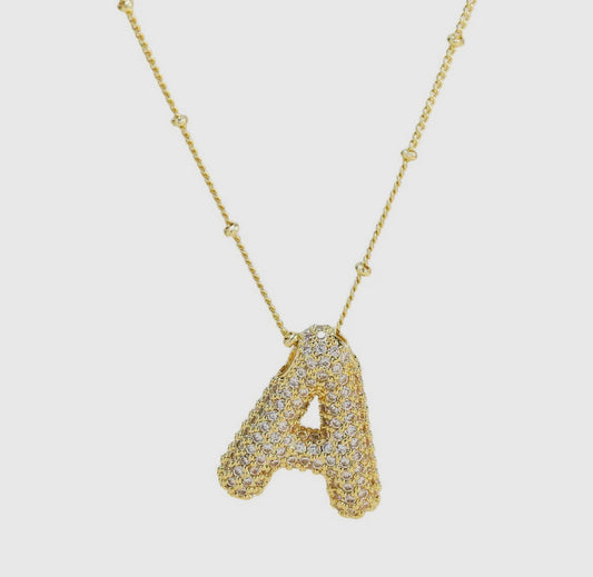 CZ Balloon Initial Necklace