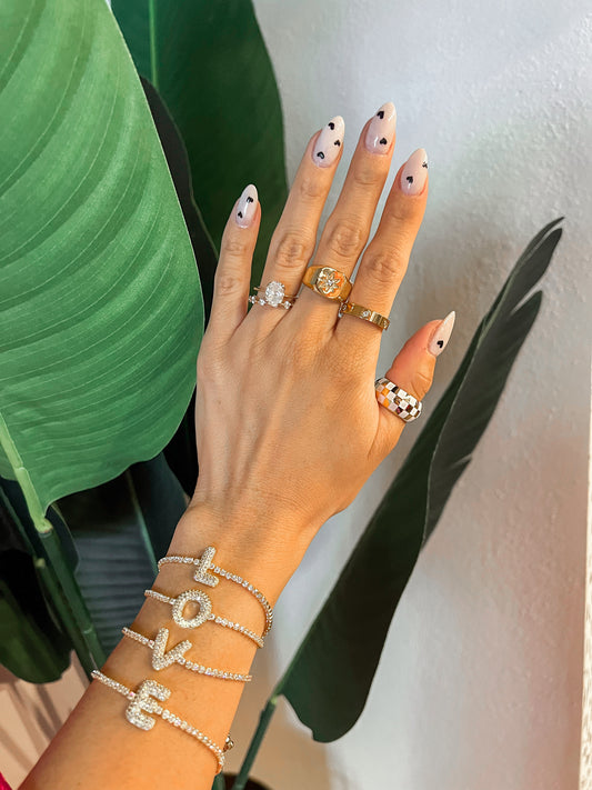 CZ Initial Tennis Bracelet