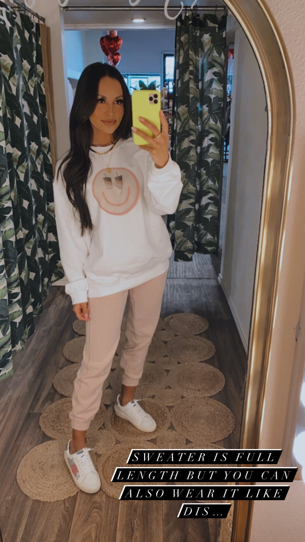 Latte Smiley Face Sweater