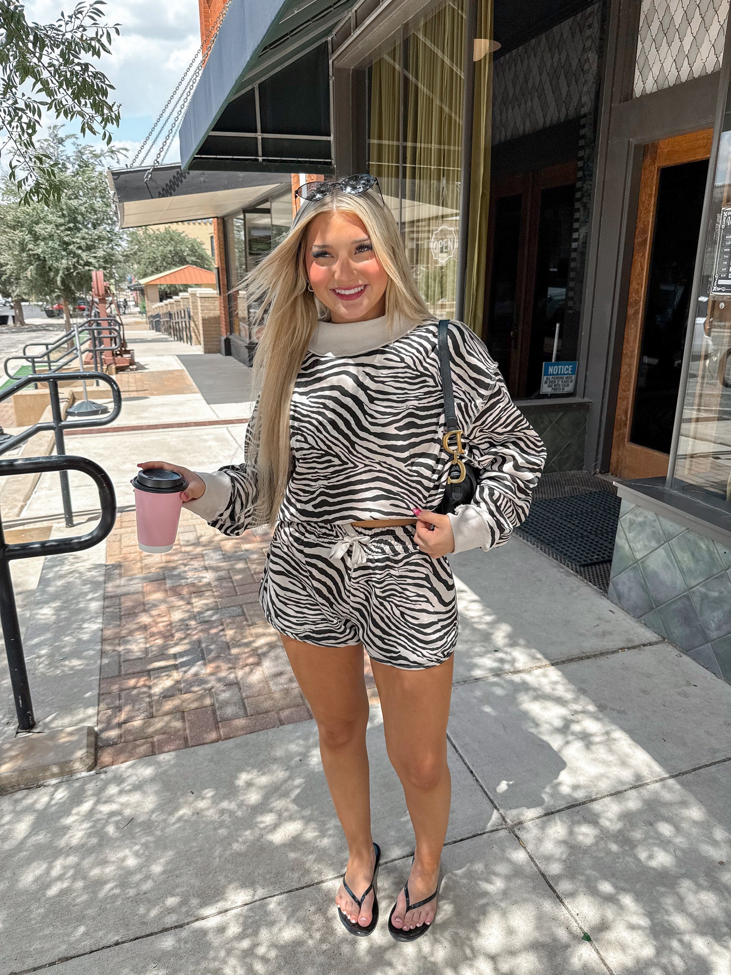 Zebra Mock-neck Sweater