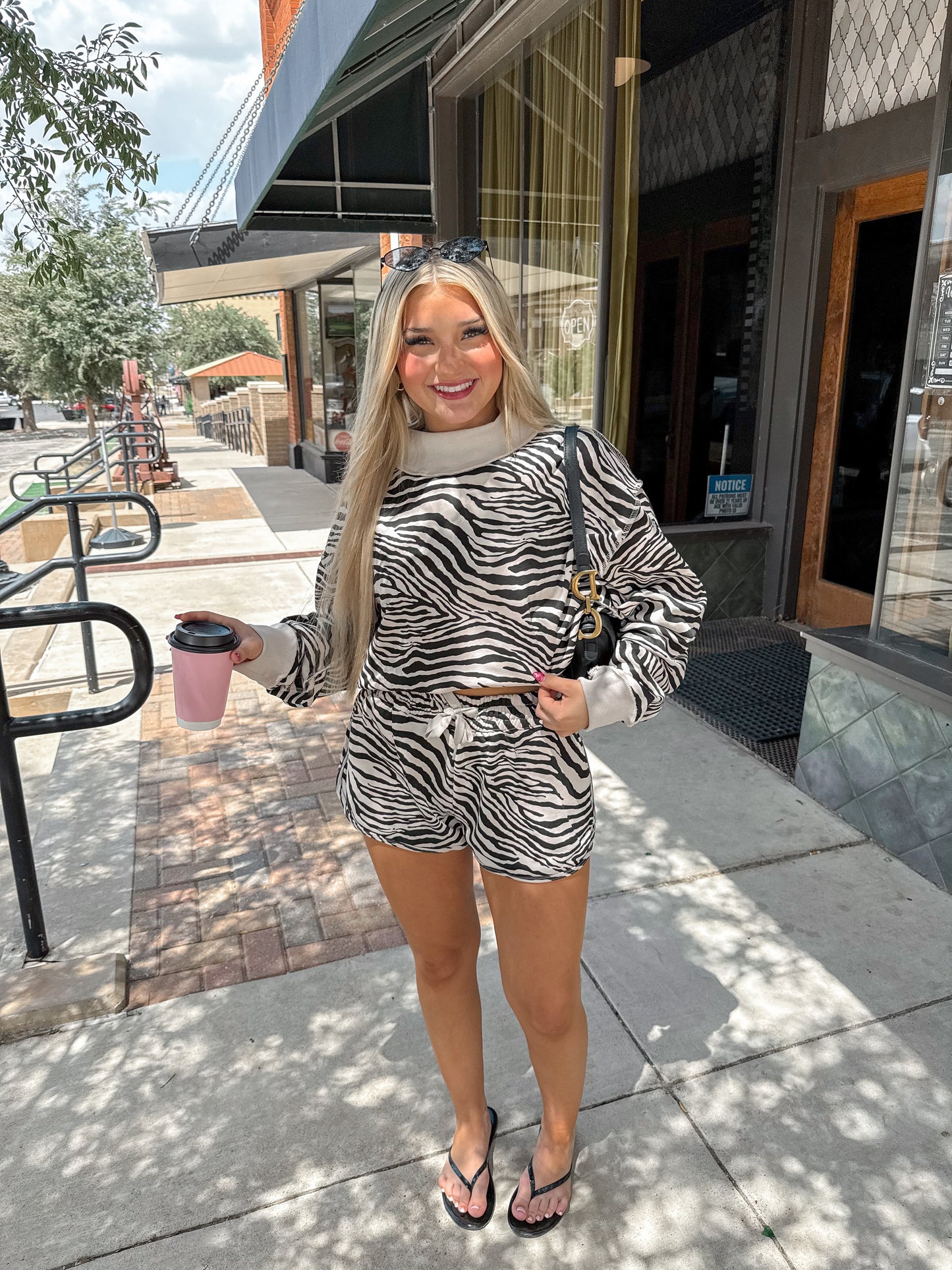 Zebra Mock-neck Sweater