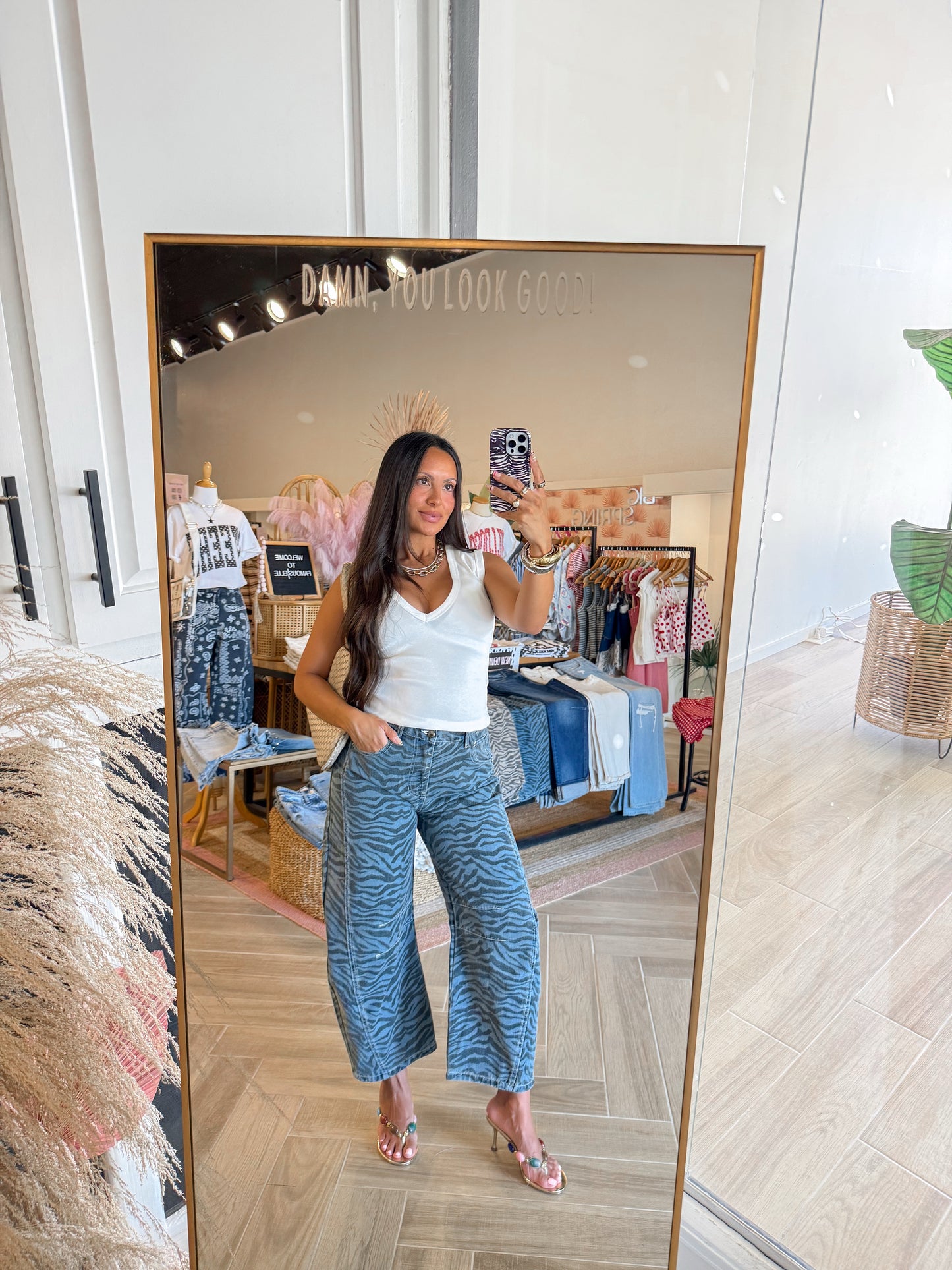 Zebra Barrel Jeans