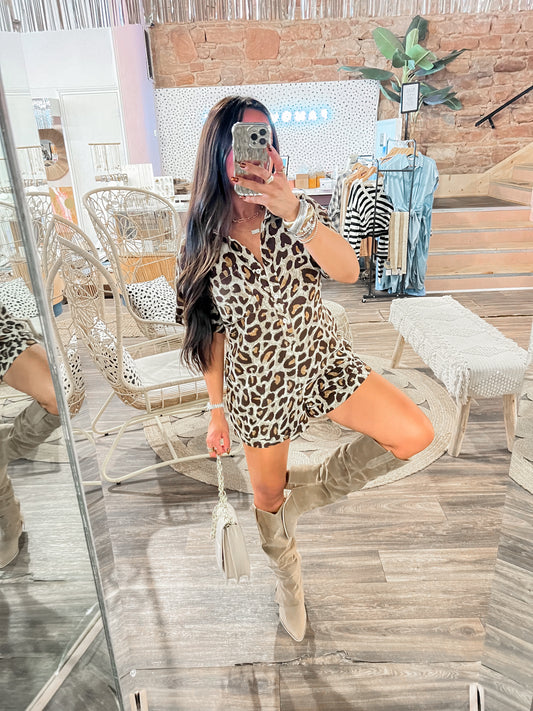 Renee Leopard Romper