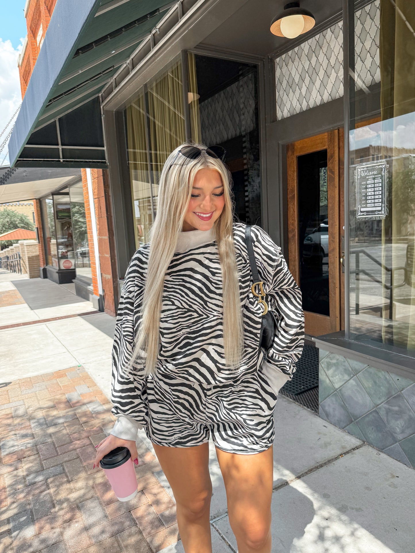 Zebra Mock-neck Sweater