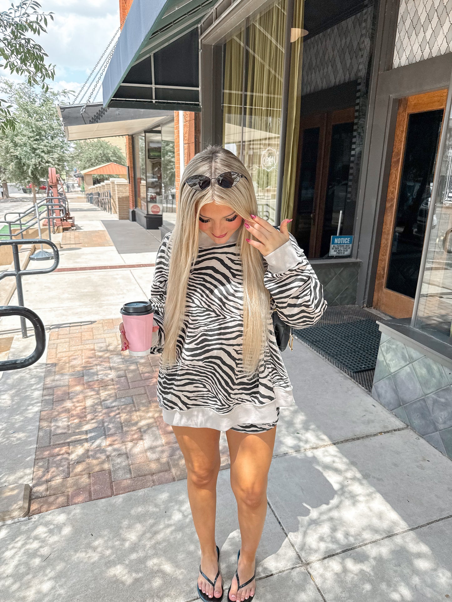 Zebra Mock-neck Sweater