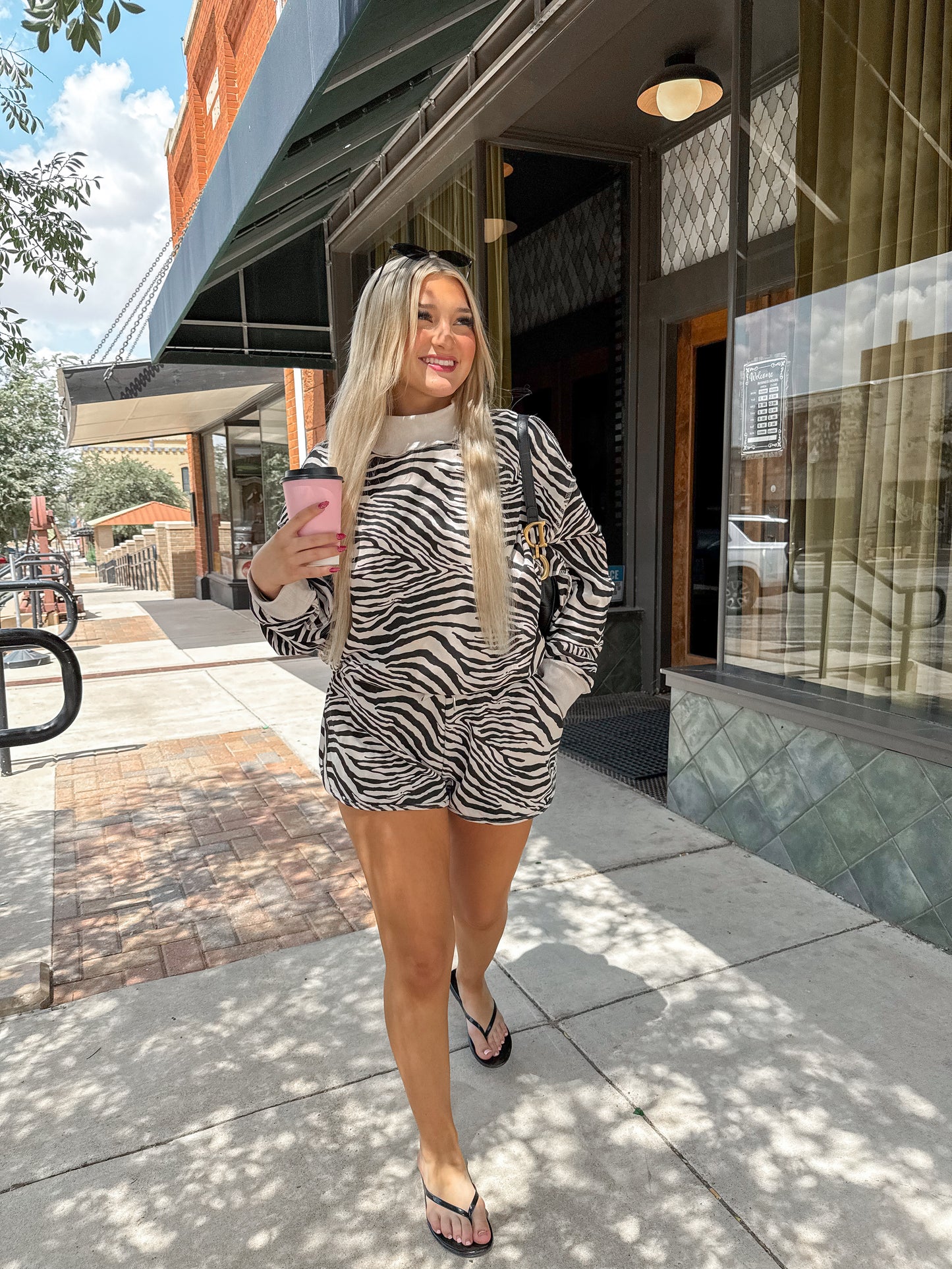 Zebra Mock-neck Sweater